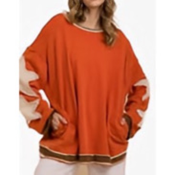 Blue Velvet Star Sleeve Oversized Sweatshirt - Picture 3 of 10